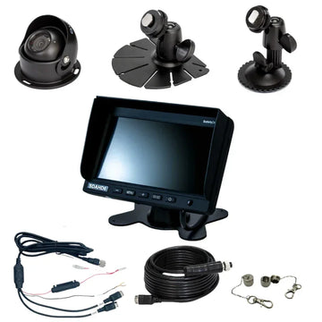 Safety Dave 6โ Monitor Rear Vision Kit Caravan Reverse Camera in Black with Cable,Mounts & Powerloom